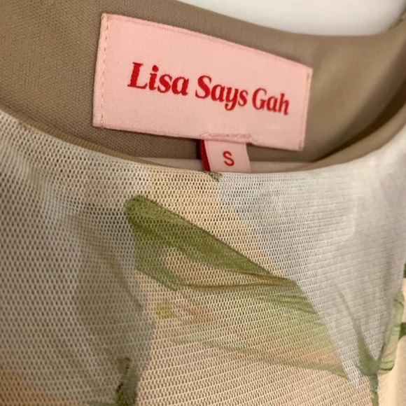 Lisa Says Gah Zelda Midi Floral Mesh Dress. Size S - Picture 4 of 5